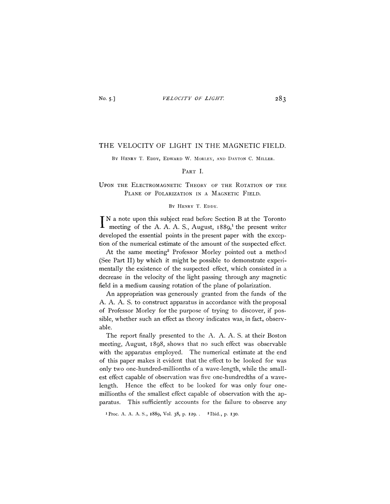 Cover for Velocity Of Light In The Magnetic Field