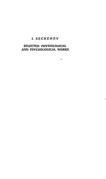 Cover for Selected Physiological And Psychological Works